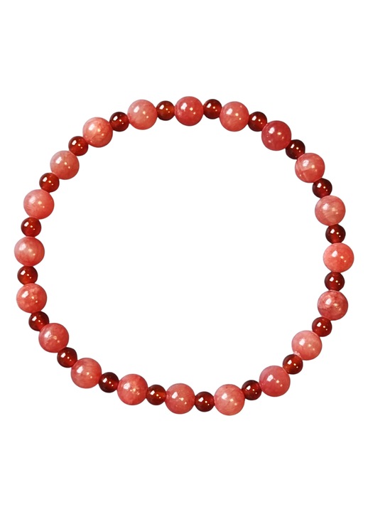 Bratara unicat din calcedonie de 6mm si agat de 3mm