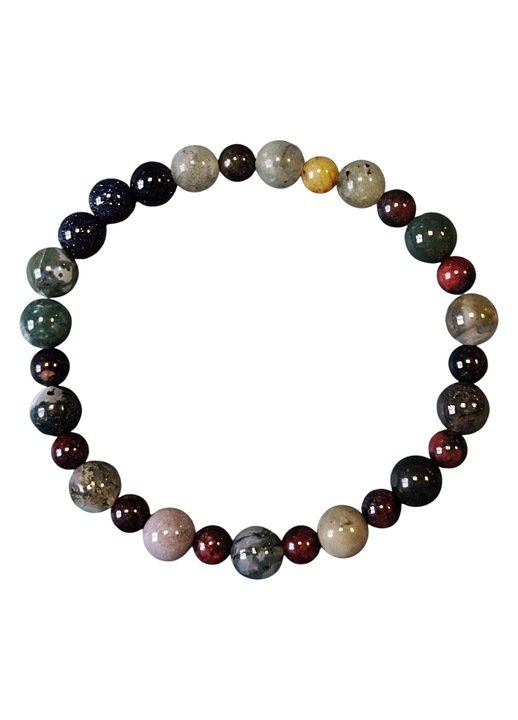 Bratara unicat din jasp 8mm si agate 4mm