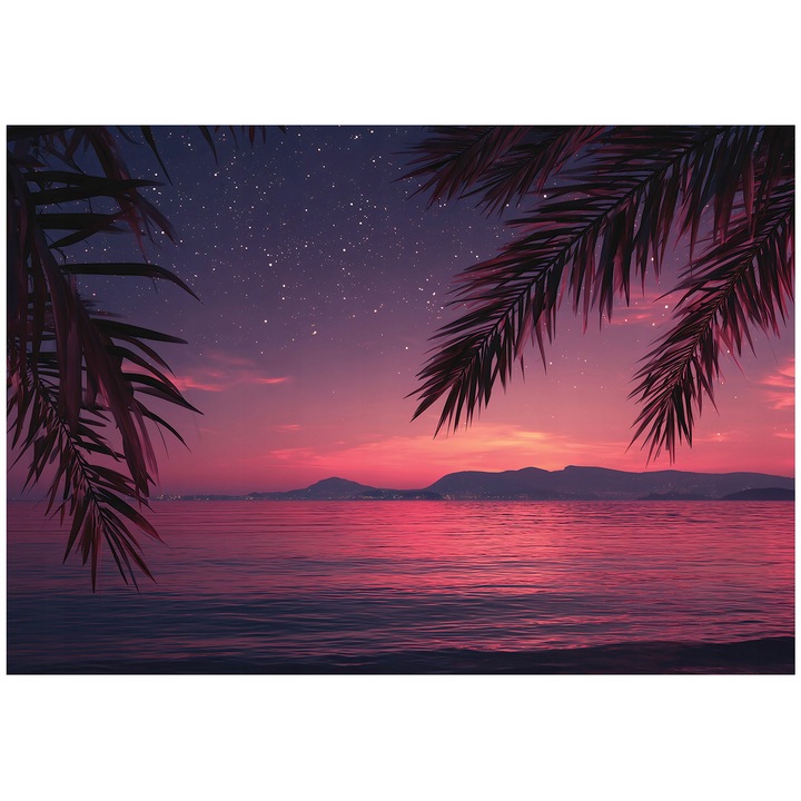 Fotótapéta, Pálma, Ibolya, 300x210 cm, Modern, Vlies, Tapéta, Hálószobába, Szobába, Nappaliba, Falra, Dekoráció, 16191VX6