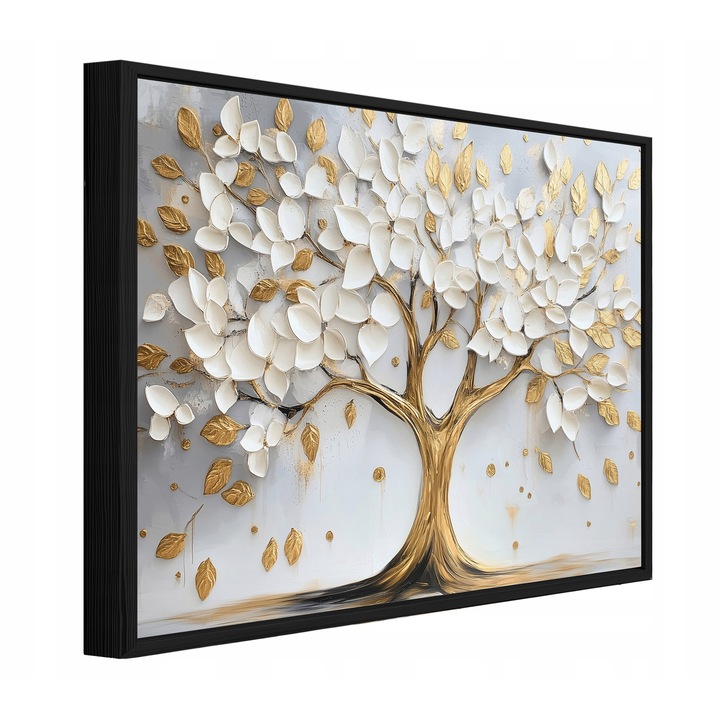 Tablou Canvas, Copac, Bej, Abstractie, 60x40 cm, Tablou in Rama, Decorative, Living, Bucatarie, Picturi Pentru Perete, PPR15407O4