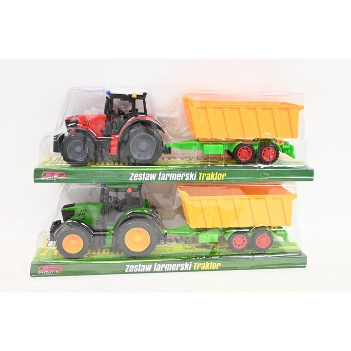 Tractor cu remorca, G205715, utilaje constructie de jucarie, multicolor, set