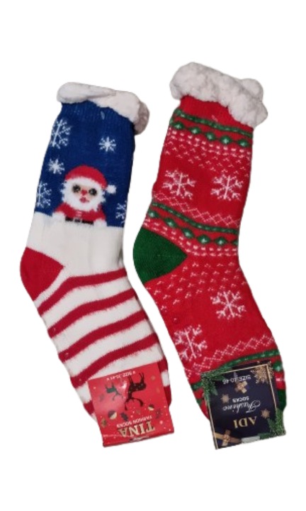 Set de șosete cu blăniță pentru Crăciun, bumbac, multicolor