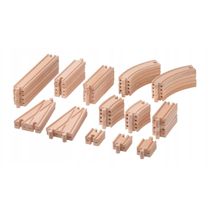 Set Trellet Lemn IKEA LILLABO 50 Piese, compatibil, 3 ani, natură