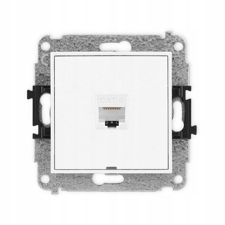 Priza Karlik MINI RJ45 Cat. 6, 1 port, compactă, 80x80x6, 3mm, albă