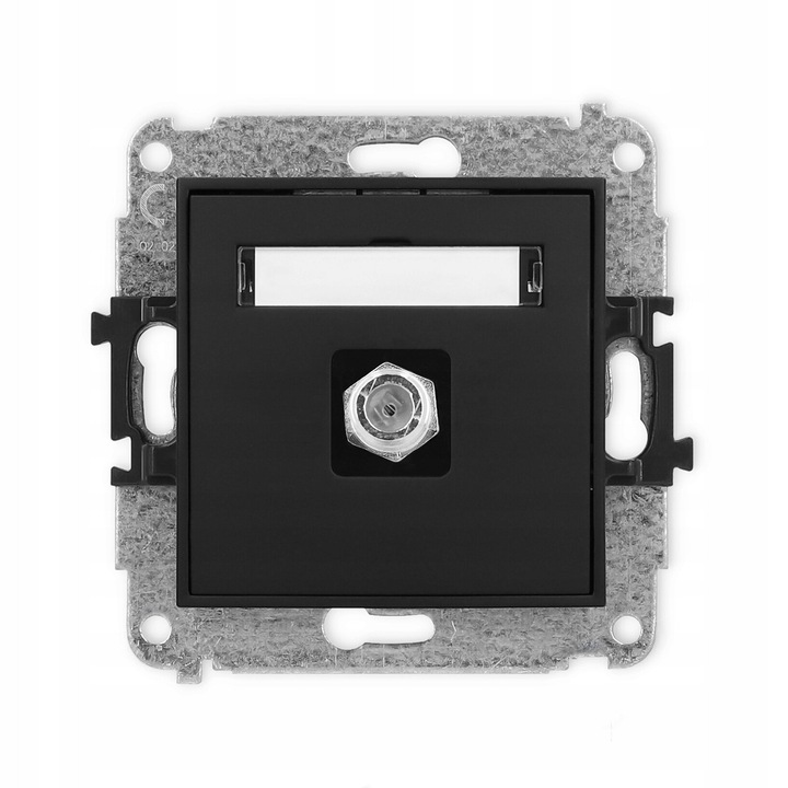 Priză Antena SAT Karlik ICON, negru mat, conector tip F, rama intermediară inclusă