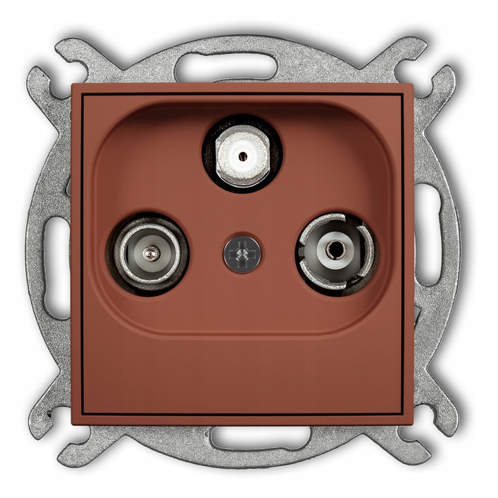 Priză antenă RTV-SAT Karlik, terminală, teracotă, 1.5dB, dimensiuni 80x80x6.3mm