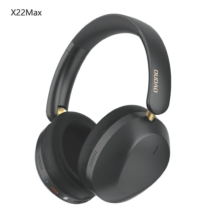 Dudao X22 Max ANC vezeték nélküli fejhallgató, Bluetooth 5.4, 150 óra üzemidő, IPX5, USB-C, Fekete