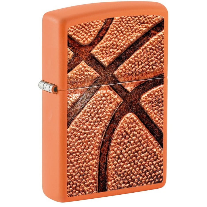 Bricheta Zippo, design baschet, metal, 5,7x3,9x1,3cm