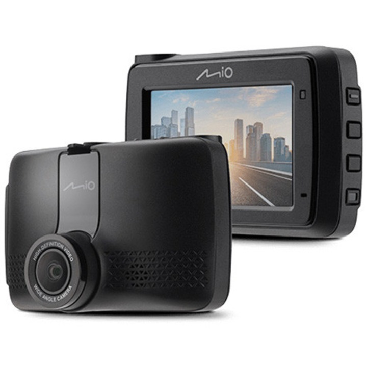 Camera DVR Mio MiVue 903W Pro 2,5K, Sony STARVIS 2, Kit Parcare cu mufa profesionala rezistenta si card SD de 64GB inclus, GPS, WIFI, 60fps, HDR, Night Vision Ultra, ecran 2,7'', Alerte camere radar fix EU