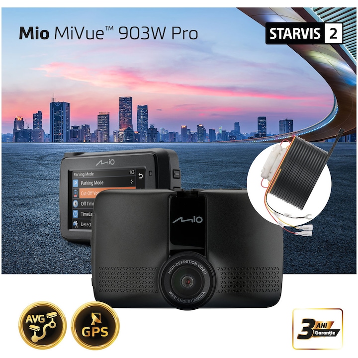 Mio MiVue 903W Pro menetrögzítő kamera, 2.7" kijelző, 2.5K HDR, Sony STARVIS 2 érzékelő