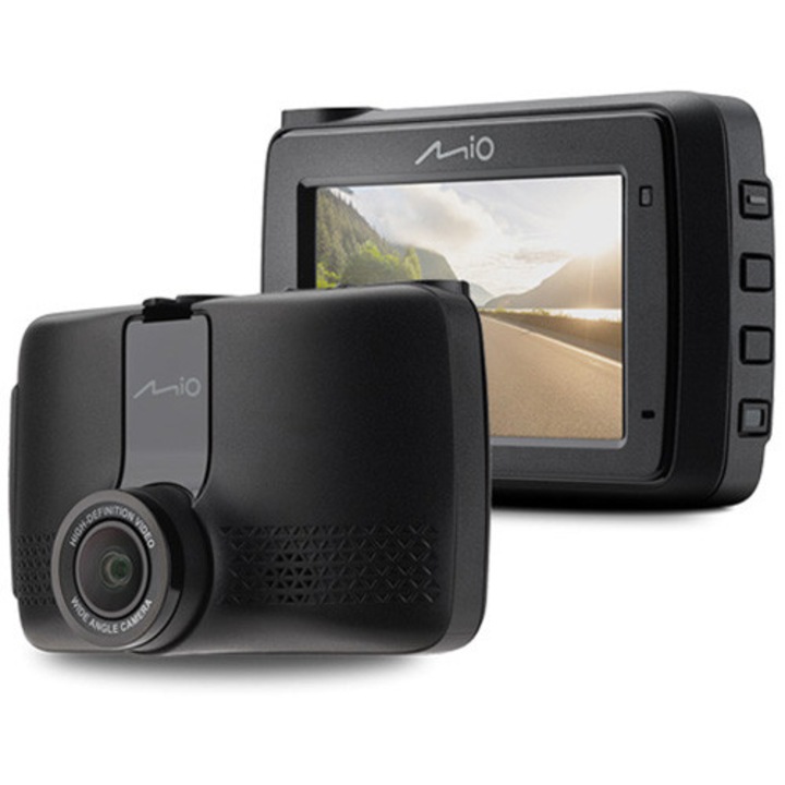 Camera DVR Mio MiVue 803W Pro 2,5K, Kit Parcare cu mufa profesionala rezistenta inclus, GPS, WIFI, 60fps, HDR, Night Vision, ecran 2,7'', Alerte camere radar fix EU