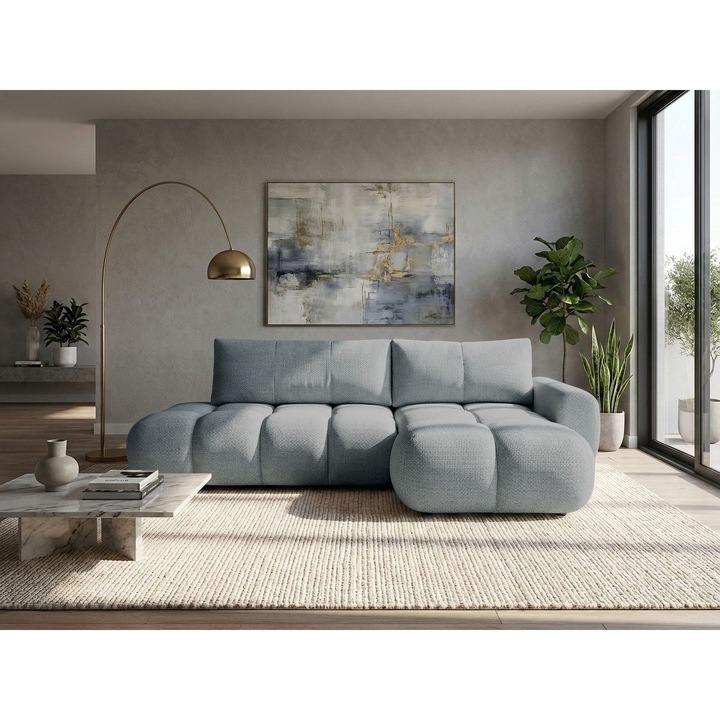 Coltar cu functie de dormit Zerlita O dreapta, MIRJAN 24, gri, 172x285x85 cm