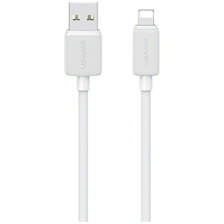 USAMS KY sorozatú US-SJ694 töltő- és adatkábel, USB-A – Lightning, 2.4A, 480 Mbps, 2m, fehér