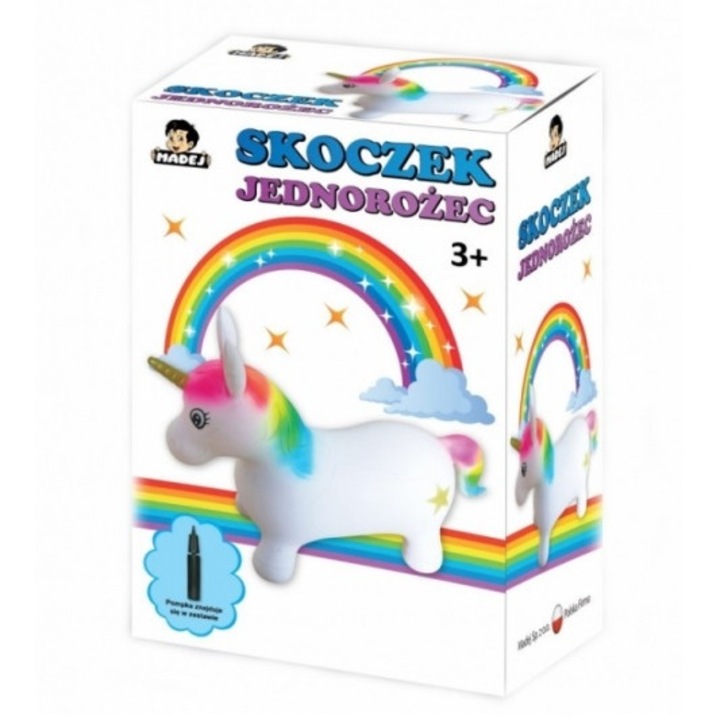 Jucarie interactiva copii, unicorn cu pompa, 000768, multicolor, 1 bucata