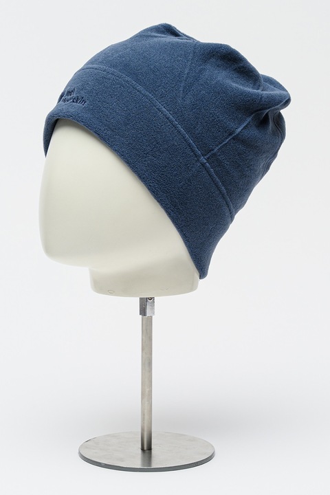 Jack Wolfskin, Caciula unisex din material fleece cu detaliu cu broderie logo Real Stuff, Albastru pastel