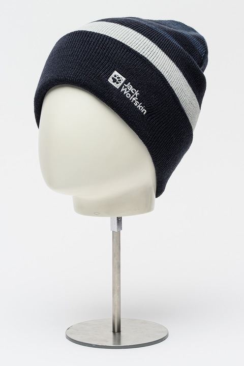 Jack Wolfskin, Caciula in dungi Stripy, Gri deschis/Bleumarin
