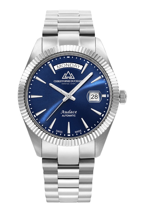 Christophe Duchamp, Автоматичен швейцарски часовник от неръждаема стомана, Сребрист