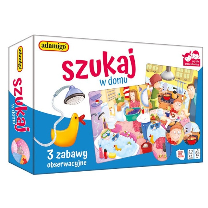 Set educational Szukaj w domu, 4 planse, 32 placute, multicolor