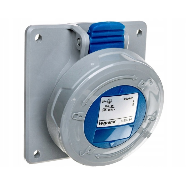 Priza de Panou Legrand 3P 16A 230V, albastru, IP67, TEMPRA PRO