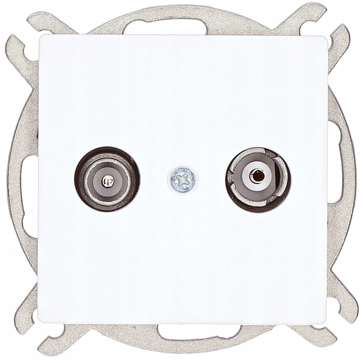 Priza Antena RTV TIMEX-Elektro MAGIC, alb, modul terminal, incastrat, material ABS