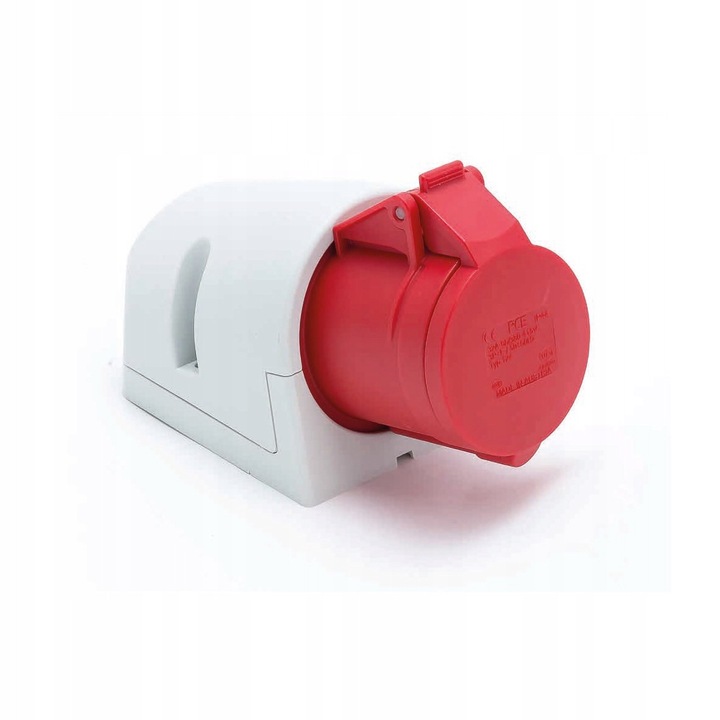 Priză industrială trifazată PCE 32A 400V, 5 poli, montaj pe perete, protecție IP44