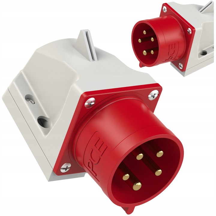 Priză industrială PCE WO325 32A 5P 400V IP44 roșie, montare aparentă, 1 priză