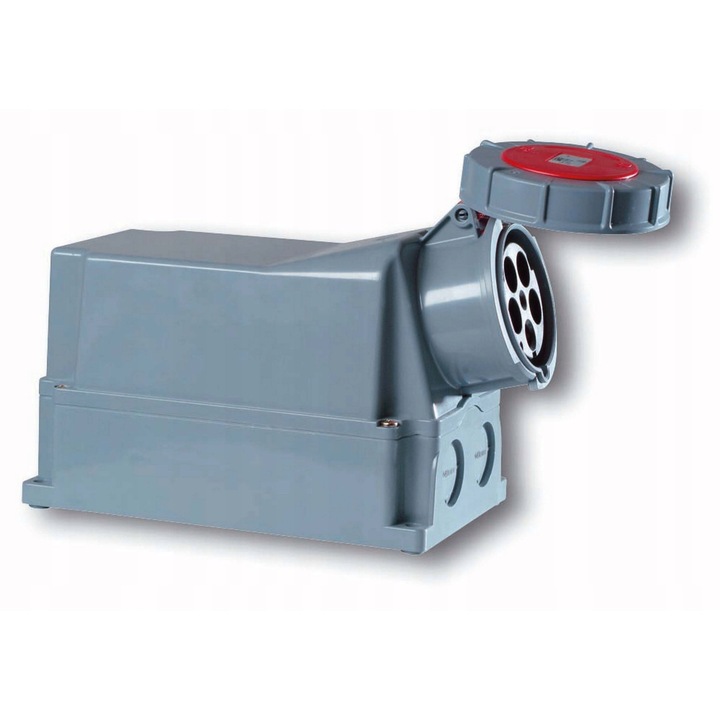 Priza industriala fixa PCE POWER TWIST 125A 5P 400V rosu IP67