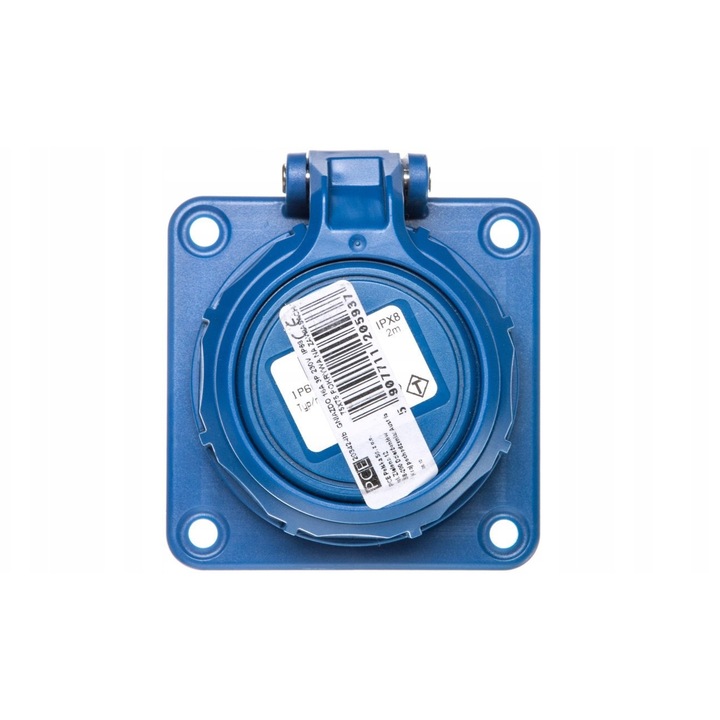 Priza tablou PCE Nautilus 16A 230V albastru 75x75mm IP68