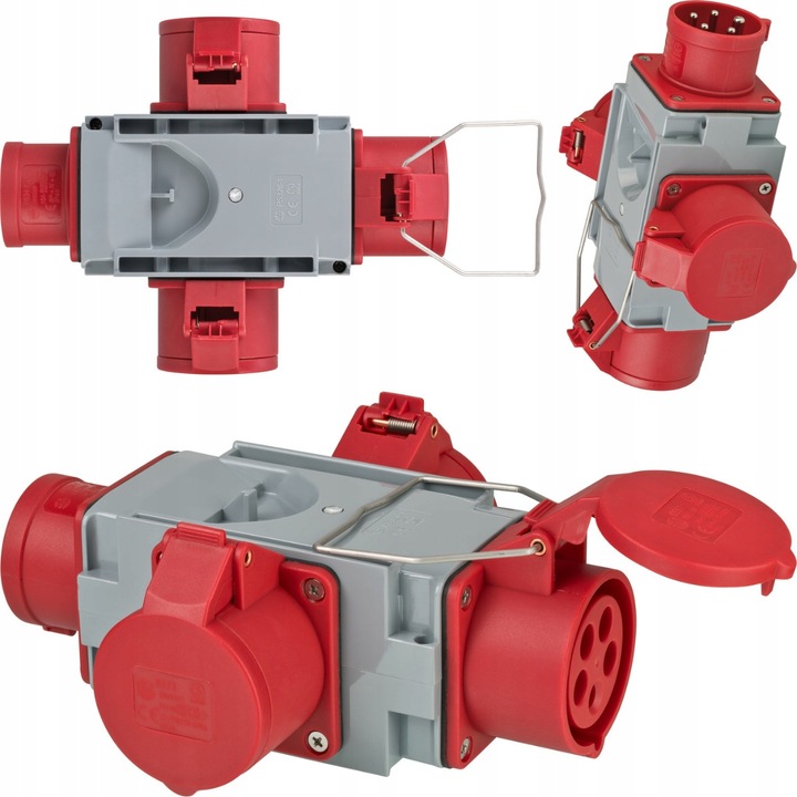 Адаптер CEE 16A Brennenstuhl 3 гнезда 400V, IP44, за външна употреба, 10x23x18.5см