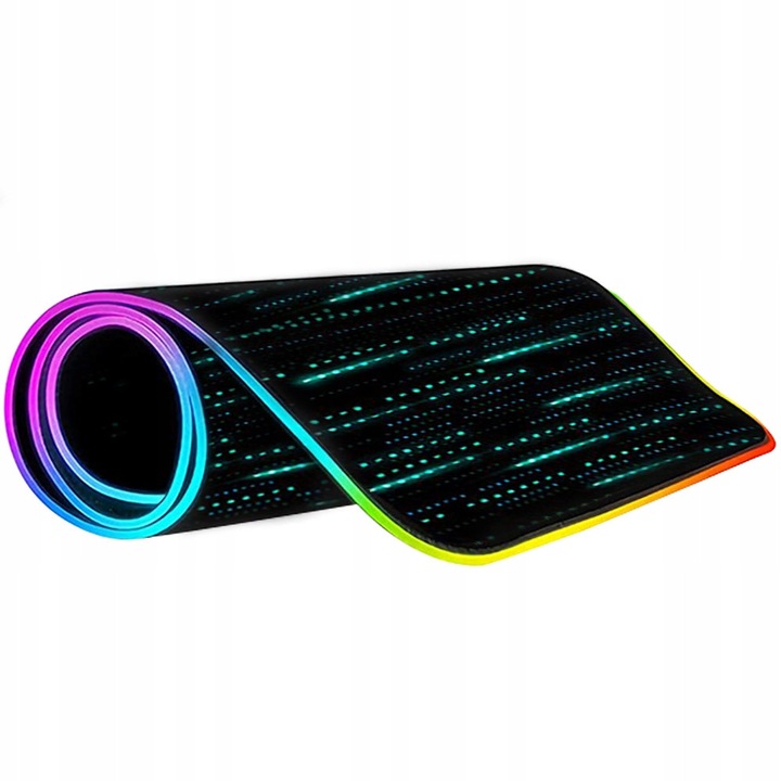 Pad pentru mouse Stazer 426120522, iluminare RGB 12 moduri, baza antiderapanta, margini cusute, negru, 80 x 30 cm