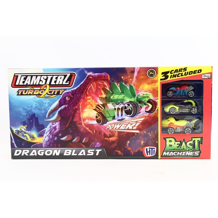 Set masinute TEAMSTERZ atacul dragonului + 3 masini, TRES