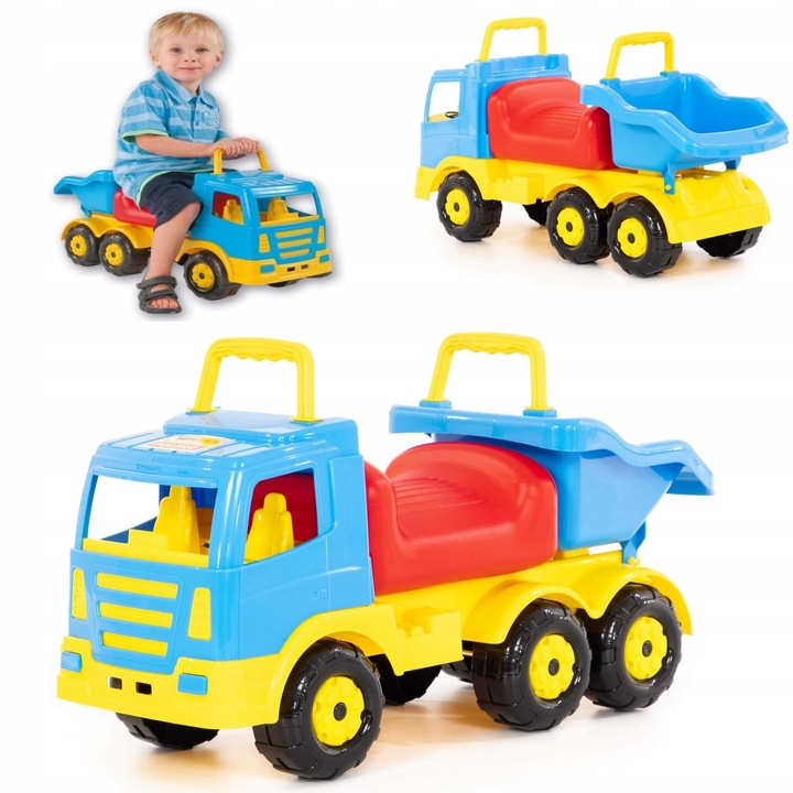 Masinuta de Jucarie Tip Camion Basculanta WADER-POLESIE, 70 cm, constructie robusta, plastic, pentru baieti