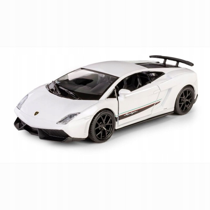 Masinuta RMZ Lamborghini Gallardo Superleggera, fehér, fém, 13x3,5x5cm, 1:32