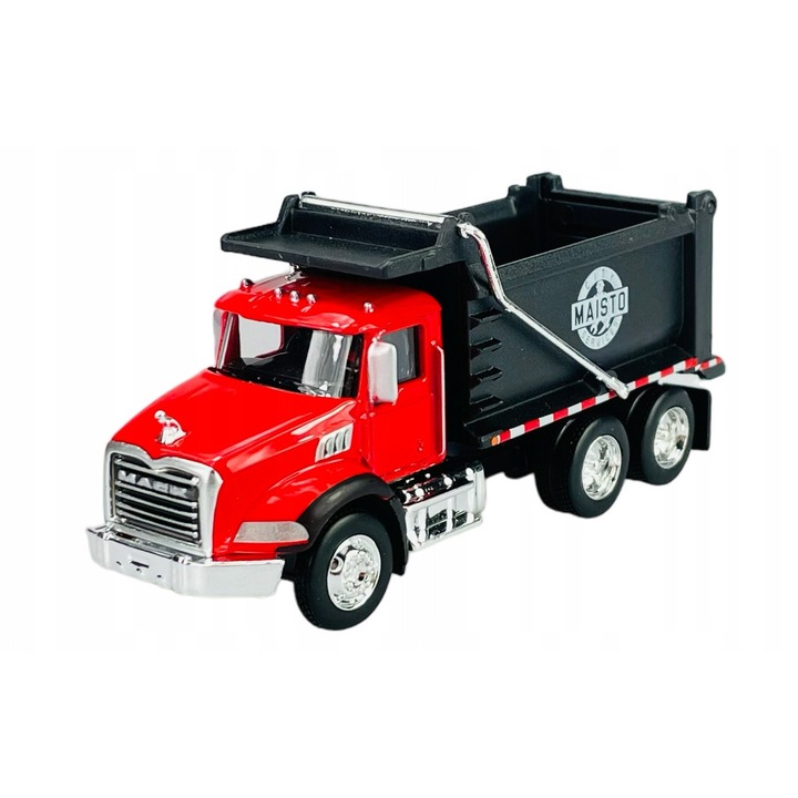 Basculanta Maisto Mack Granite, metal si plastic, culoare rosie, 11, 5x4cm