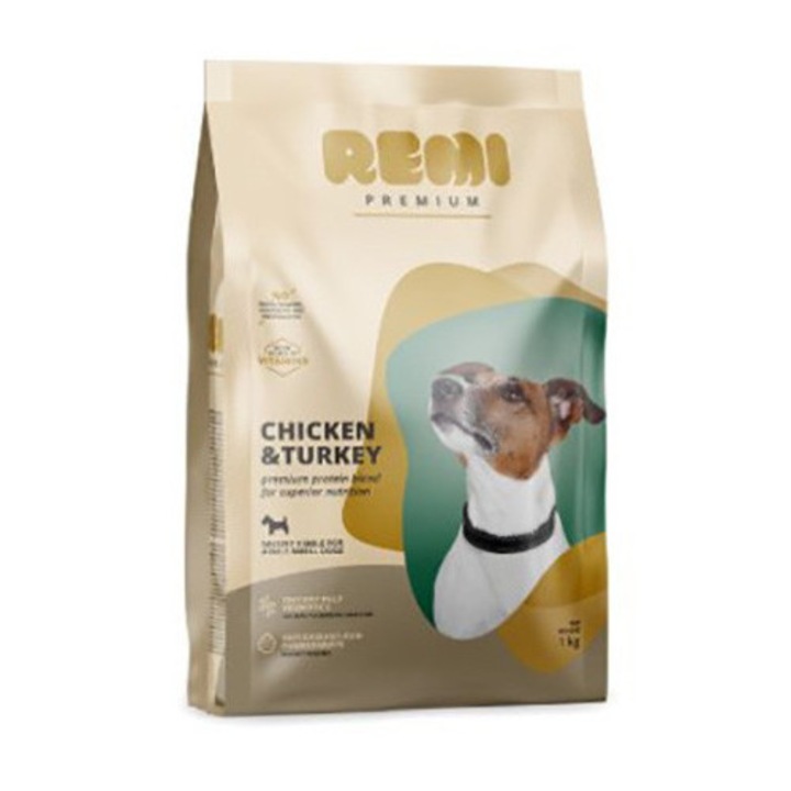 Суха храна за кучета Remi Premium, Малки породи, Пилешко и пуешко, 1 кг