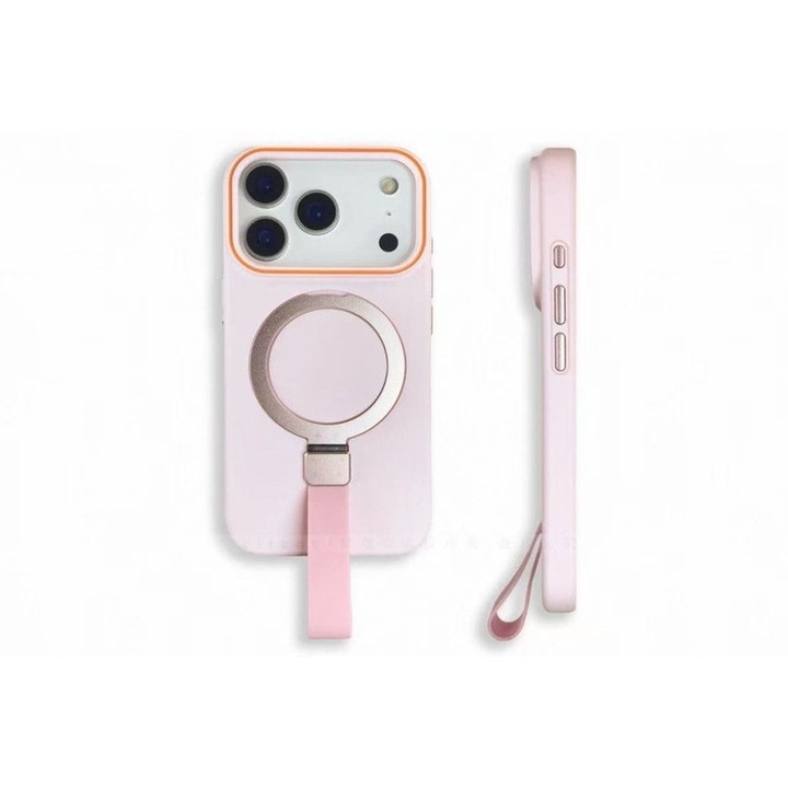 Husa telefon, iPhone 17 Pro, roz, ultra-subtire, material PC, functie magnetica