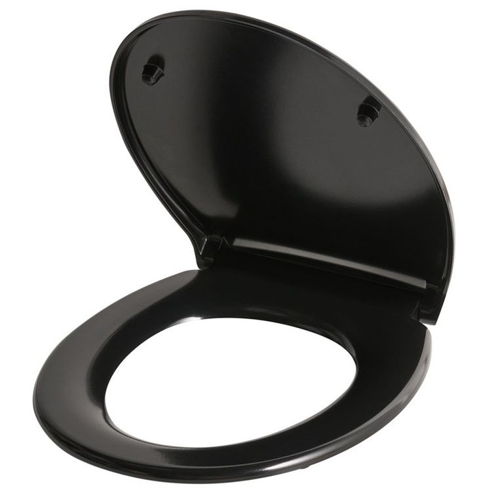 Capac de WC Beliani, Duroplast, negru, semicircular, 37x45cm
