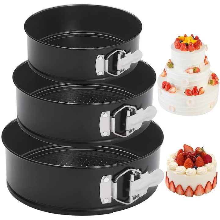 Set 3 Tavi pentru Blat de Tort, 20x20x24cm, Laturi Detasabile, Multifunctionale