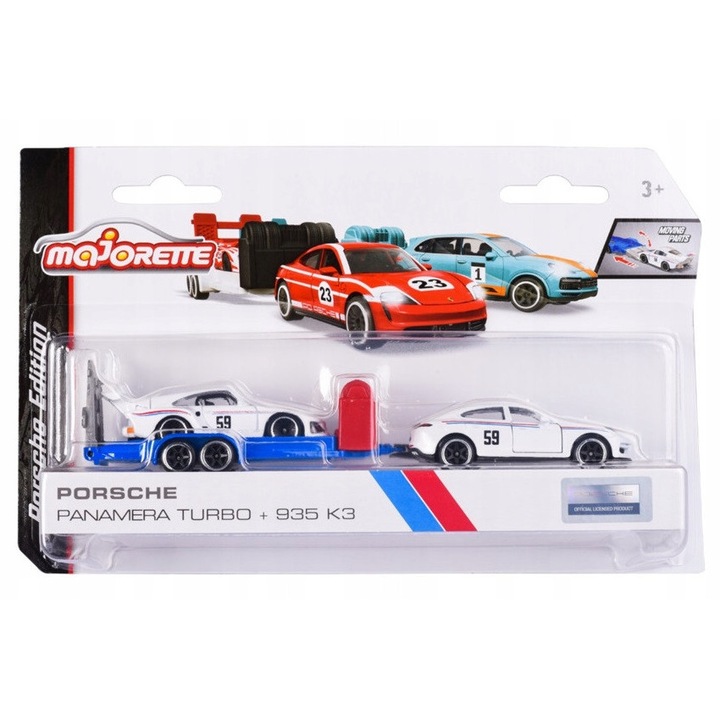 Majorette autó szett Porsche Panamera Turbo és 935 K3 platformmal, fém, 1:64, többszínű