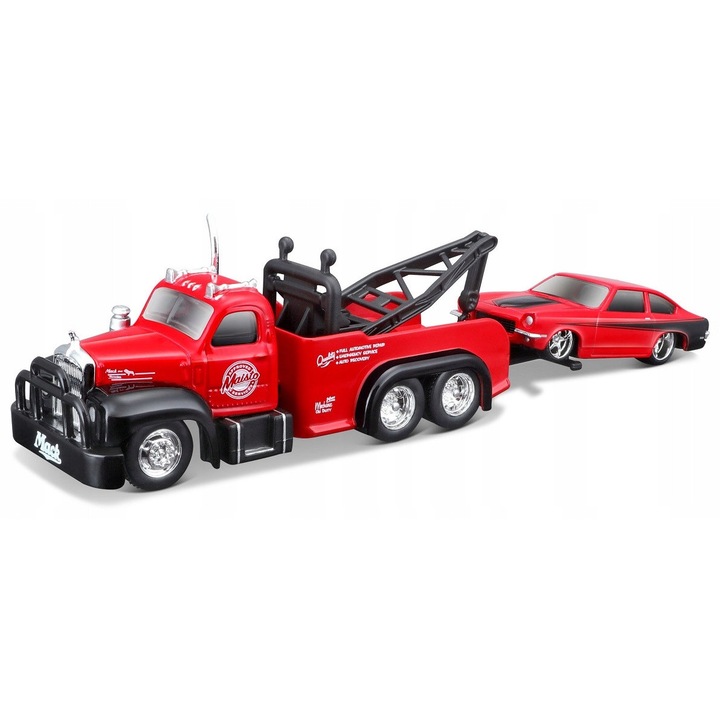 Set 2 Masinute Maisto, Chevrolet Vega 1971 & Mack B-61 1953, fém, 1:64