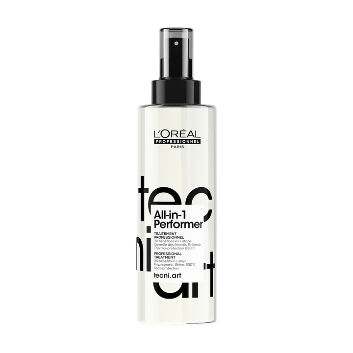 Tratament profesional pentru par, fara clatire L’Oreal Professionnel Tecni.Art All-in-1 Performer, multifunctional cu 30 de beneficii, produs vegan, 190 ml