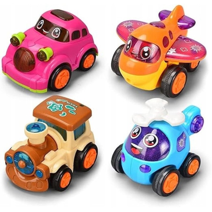 Set Masinute cu Elemente Mobile, Norimpex, 4 modele, plastic, 3 ani