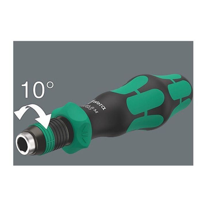 Maner cu clichet Wera 838 RA-R, 36 dinti, 1/4'', sistem Rapidaptor