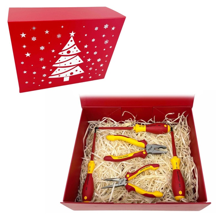 Комплект инструменти Wiha VDE 1000V, плоски и кръстати отвертки, мултифункционални клещи, многоцветни