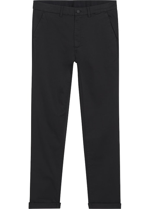 Pantaloni barbati, CALVIN KLEIN, Chino Stretch Satinat Slim, negru, W38-L34 US