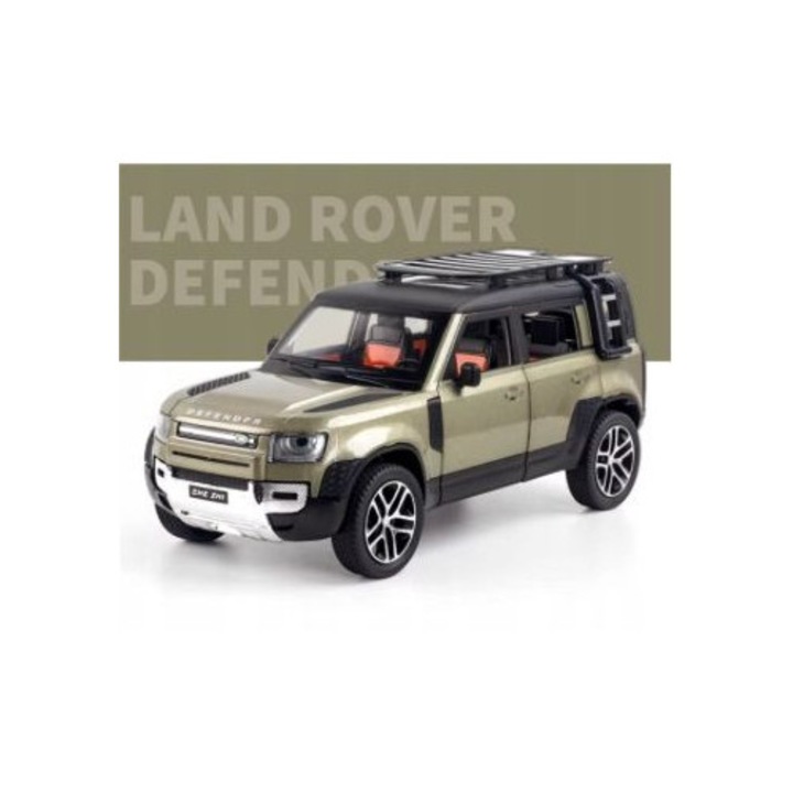 Gyűjthető modellautó, LAND ROVER DEFENDER, zöld, 1:24, 24x9x8cm