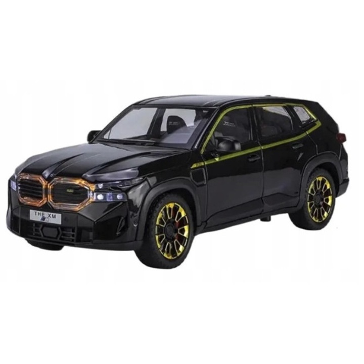 Mașină de jucărie BMW XM SUV, Pan i Pani Gadżet, model metalic 1:24, cu lumini și sunet, negru, 21x9x7cm