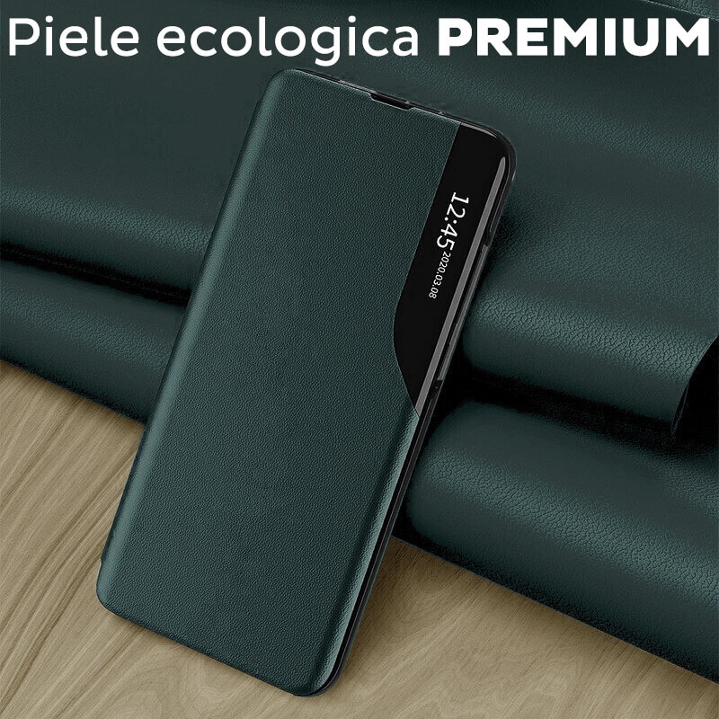 Husa pentru Honor Magic 8 Lite Tip Carte, S-View, Functie de Stand, Calitate Premium, Antisoc, Protectie Sporita, Verde
