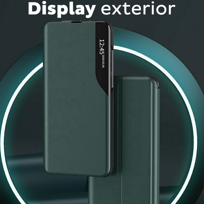 Husa pentru Honor Magic 8 Lite Tip Carte, S-View, Functie de Stand, Calitate Premium, Antisoc, Protectie Sporita, Verde