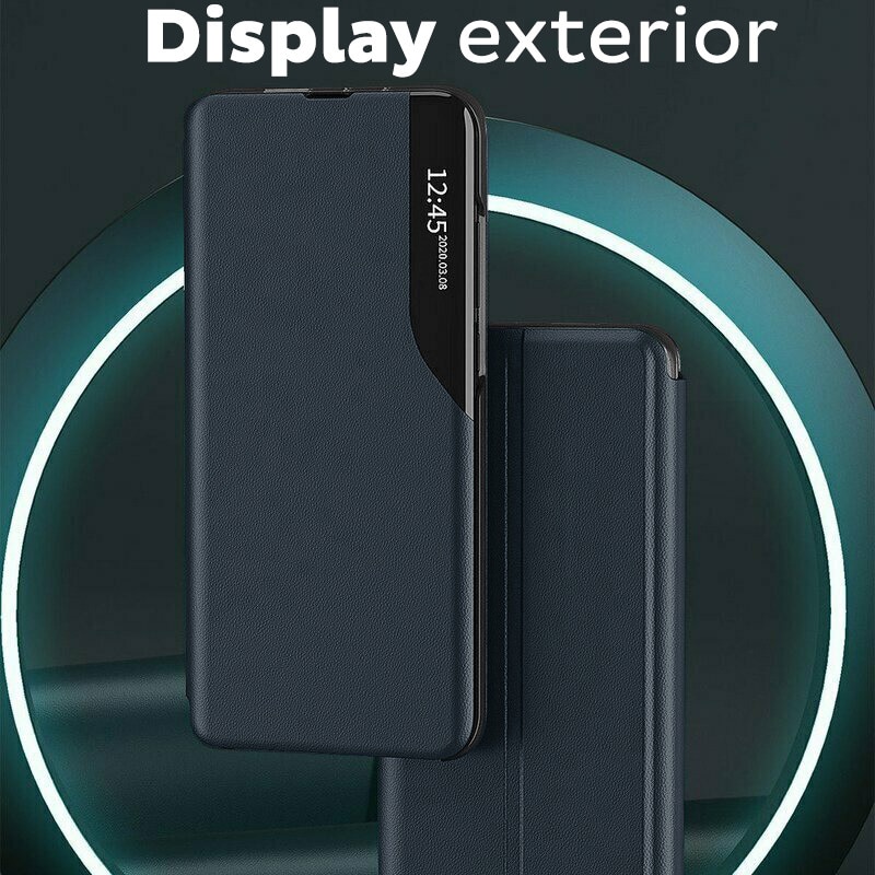 Husa pentru Honor Magic 8 Lite Tip Carte, S-View, Functie de Stand, Calitate Premium, Antisoc, Protectie Sporita, Albastru inchis